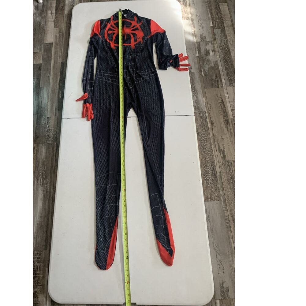 Spiderman Sz L Into the SpiderVerse Miles Morales Jumpsuit Adult Cosplay Costume - Picture 16 of 16